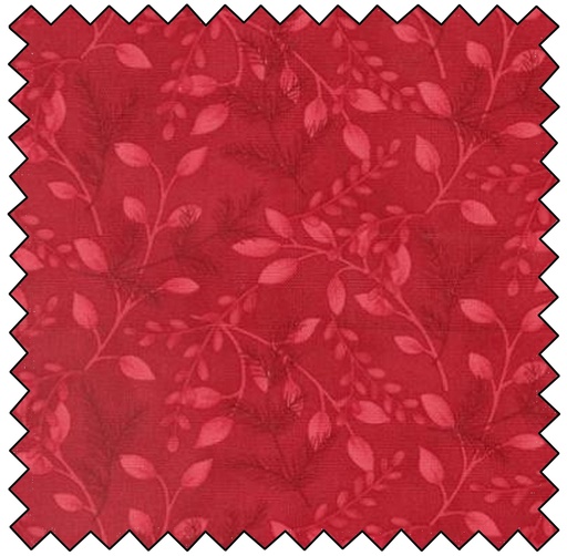 [M56093-13] Woodland Winter - Monotone Pine Leaves - CARDINAL RED