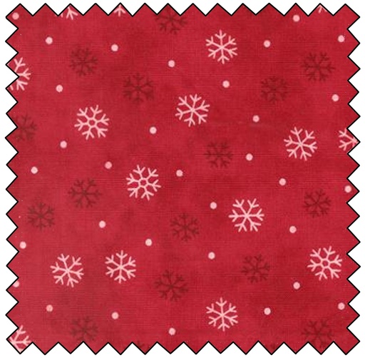 [M56097-13] Woodland Winter - Snowflake Toss - CARDINAL RED