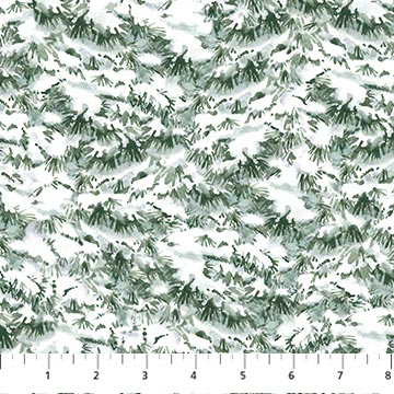 [N26900-10] Farmstead Friends - Snowy Trees - WHITE/GREEN