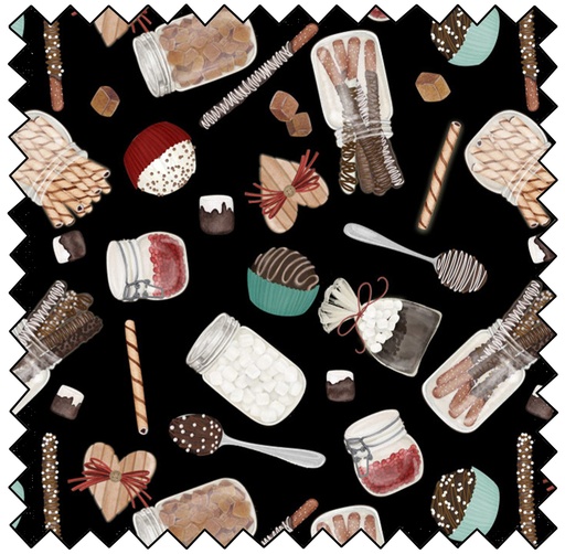 [WP27673-913] Cocoa Sweet - All Over Sweets - BLACK