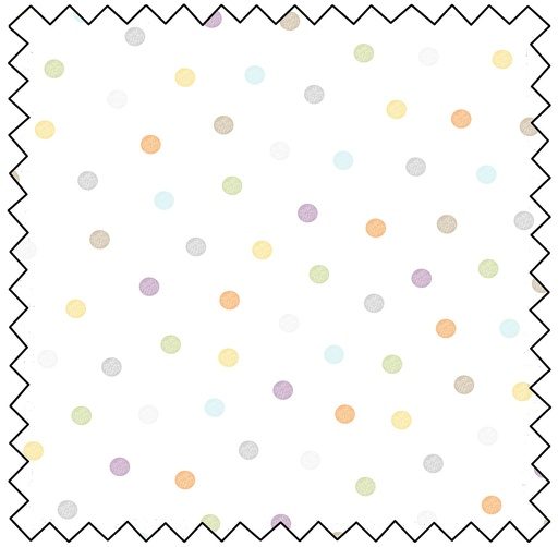 [MASF10565-W] Little Chicks Flannel Multi Dots - WHITE