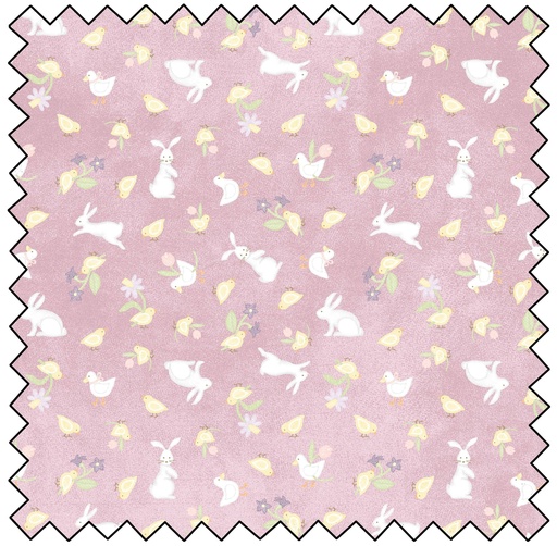 [MASF10563-VR] Little Chicks Flannel Bunnies & Chicks - PURPLE