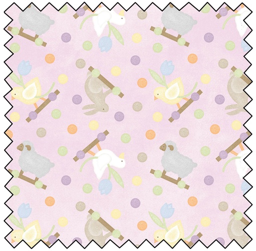 [MASF10561-VR] Little Chicks Flannel Pull Toys - PURPLE