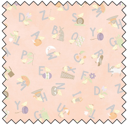 [MASF10562-C] Little Chicks Alphabet Tossed - PEACH