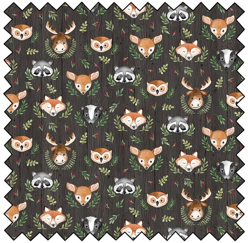 Woodland Adventures - Animal Heads - DARK GRAY