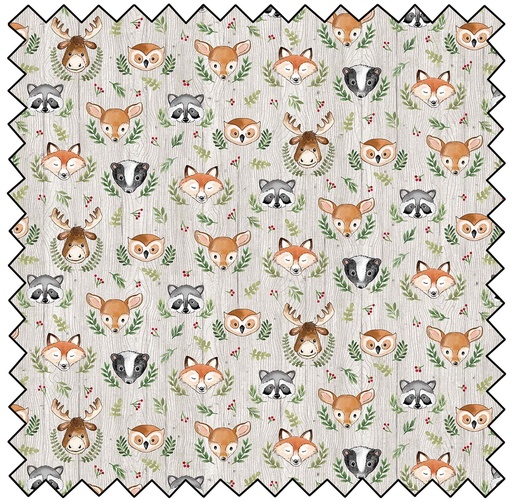 Woodland Adventures - Animal Heads - MID GRAY